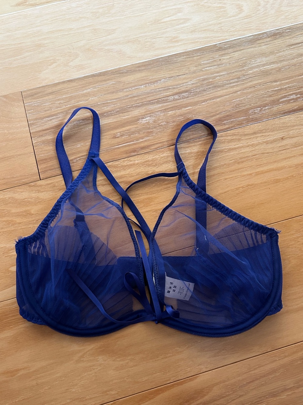 EUC Passionata 32D blue lace lingerie bra